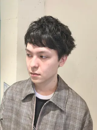 ショート カラー パーマ ヘアアレンジ メンズ 【ツヤ髪美容師】 ツダケイスケのヘアスタイル