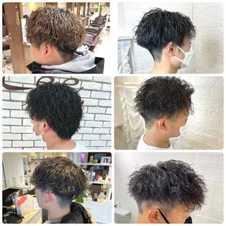 ミディアム パーマ メンズ 六反 仁哉のヘアスタイル