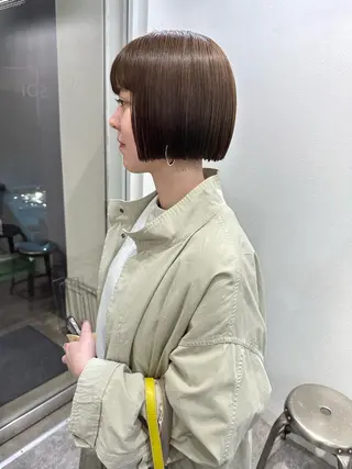 ショート カラー パーマ ヘアアレンジ キッズ ネイル マツエク・マツパ アイブロウ パーマ/透明感カラー /ボブ/吉田一生のヘアスタイル