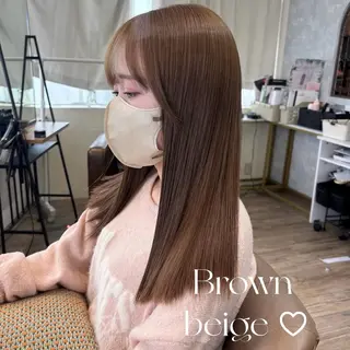 セミロング カラー Aoi 🎀 Ly hairのヘアスタイル