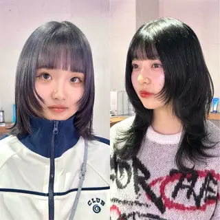 ミディアム ウルフ/メンズ ブリーチ/長山遼太郎のヘアスタイル