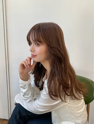 ロング カラー やました もえかのヘアスタイル