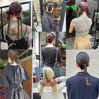 ミディアム ヘアアレンジ デザインカラー/ボブ ブリーチカラー/ユリのヘアスタイル