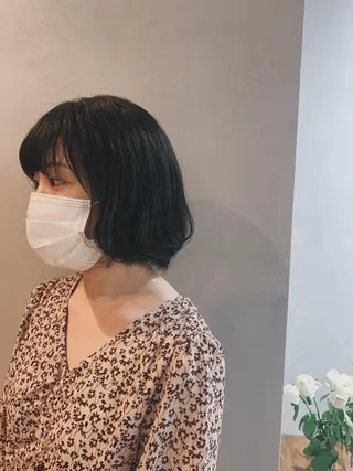 ショート カラー ヘアアレンジ ボブパーマコテ巻き風 パーマNo1深江秀平のヘアスタイル