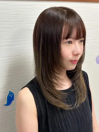 セミロング カラー 中村 由布紀のヘアスタイル