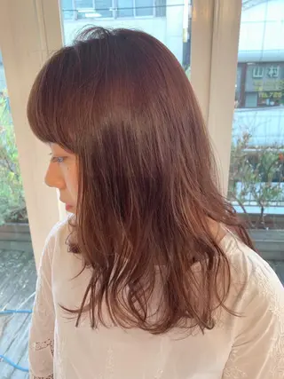 セミロング カラー パーマ ヘアアレンジ 加藤 綾華のヘアスタイル