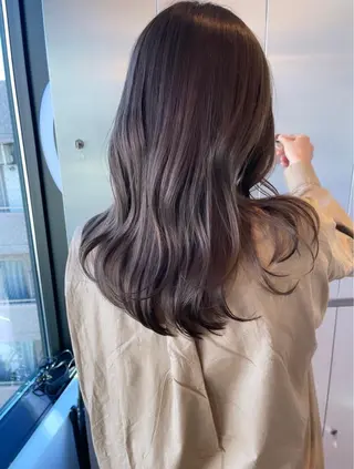 セミロング カラー ヘアアレンジ Aloa透明感ヘア ♡kanami♡のヘアスタイル