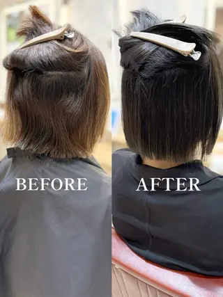 ミディアム あやか 白髪ぼかしハイライトのヘアスタイル