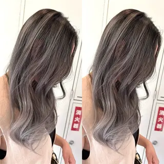 セミロング バレイヤージュ ボブ🌈ナツヤのヘアスタイル