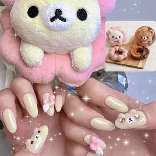 ネイル 渋谷／チップ長さ出し 👑アプレgel-xのネイルデザイン