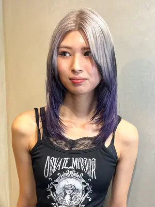 セミロング カラー Aya/四条烏丸/ 酸性ストレートのヘアスタイル