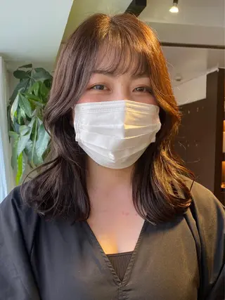 セミロング カラー ヘアアレンジ レイヤーカット×髪質 改善🇰🇷シオリのヘアスタイル
