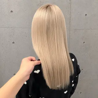 ミディアム カラー ✨ブリーチ支持No1 複雑履歴修正/舘岡のヘアスタイル