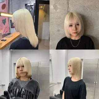 セミロング カラー 【🥀履歴修正🥀】 ハイトーン職人/拓真のヘアスタイル