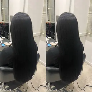 ロング 縮毛矯正/髪質改善 カラー/レイヤーのヘアスタイル