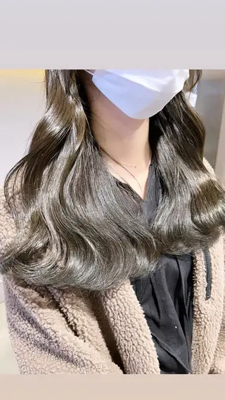 ロング カラー パーマ ヘアアレンジ メンズ 上品＆韓国風 🥀海心🥀のヘアスタイル