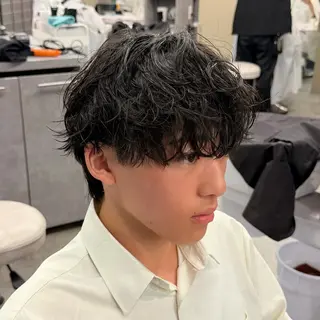 ショート パーマ 堀合駿輔/パーマ/ 波巻き/縮毛/ボブのヘアスタイル