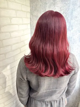 セミロング カラー 詩乃🎀ピンク 暖色系🫧レイヤーのヘアスタイル