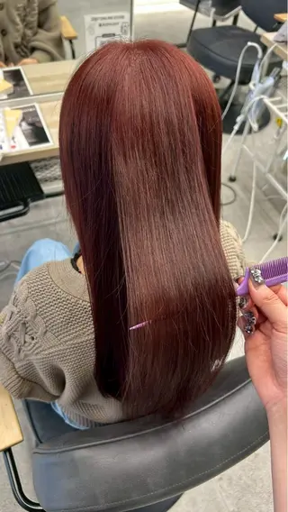 ロング カラー himari💜 酸性ストレートのヘアスタイル