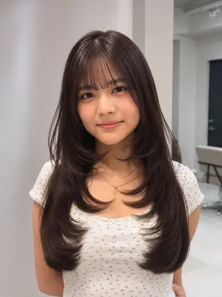 ロング 立川/レイヤー/ 透明感Wカラーのヘアスタイル