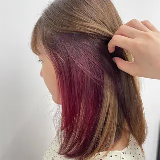 ロング カラー ラベンダー💜 グレージュ🩶のヘアスタイル