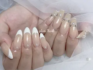 ネイル エツメ💅 長さ出し🎀デザインのネイルデザイン