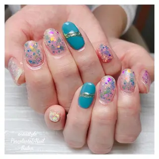 ミディアム ネイル 🐾enen style 🐾のネイルデザイン