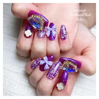 ミディアム ネイル 🐾enen style 🐾のネイルデザイン