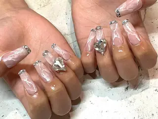 ネイル 韓国/ワンホン/長さ 出しつけ放題🎀のネイルデザイン