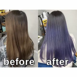 ロング カラー Lull1人美容室 バレイヤージュのヘアスタイル