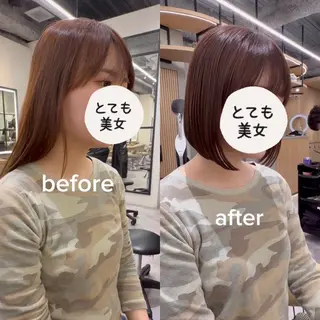 ショート カラー ♥️似合わせボブ/ 縮毛矯正/大和田拓夢のヘアスタイル