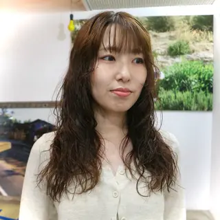 ロング カラー パーマ 🍊mai🍊 似合わせスタイル🌿のヘアスタイル