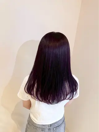 セミロング 小顔レイヤー‪✂︎‬ 再現性〇カラーのヘアスタイル