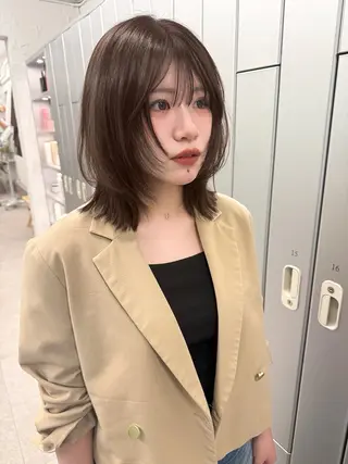 ミディアム おしゃれボブ/暖色 カラー🧶いろはのヘアスタイル
