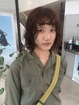 ミディアム パーマ ♡tomo♡ 岐阜レイヤーカットのヘアスタイル