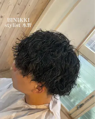 ショート パーマ メンズ 髪質改善 水野のヘアスタイル