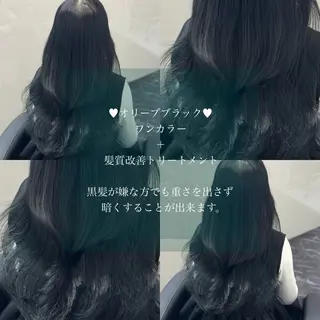 ロング カラー パーマ 髪質改善Ⅰ透明感 艶カラーⅠたつやのヘアスタイル