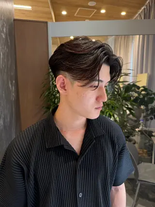 ミディアム パーマ メンズ 💈原宿指名No.1 センターパート💈のヘアスタイル