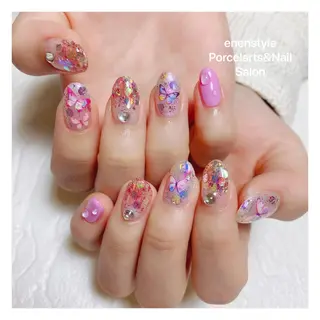ミディアム ネイル 🐾enen style 🐾のネイルデザイン