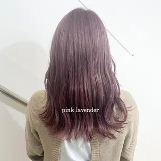 セミロング カラー ハル🌸柔色/ ブリーチなし/艶髪のヘアスタイル