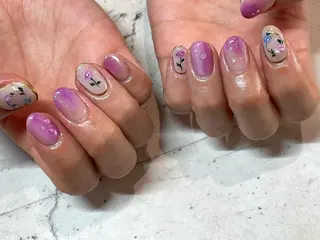 ネイル 韓国/ワンホン/長さ 出しつけ放題🎀のネイルデザイン