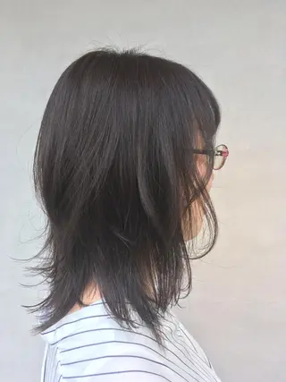 ミディアム カラー 中村 幸子のヘアスタイル