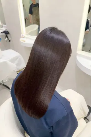 カラー ブリーチなし艶カラー /韓国風艶髪カラーのヘアスタイル