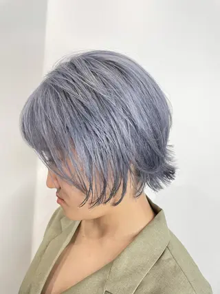 ショート カラー ヘアアレンジ メンズ ✨錦糸町ブリーチ/ ホワイトカラー皇気✨のヘアスタイル