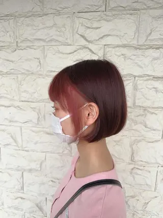 ショート カラー 小島 咲音/艶カラー /レイヤー/縮毛矯正のヘアスタイル