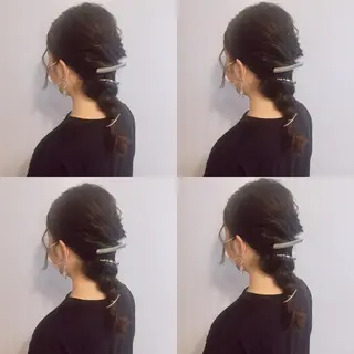 セミロング ヘアアレンジ 稲田 結衣夏のヘアスタイル