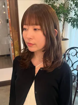 ミディアム 柴田 さくら/パーマモデルのヘアスタイル