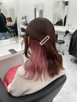セミロング 💖似合わせカラー ブリーチ💖レイヤーのヘアスタイル