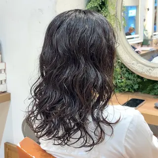 ミディアム パーマ 横浜パーマ🌐ボブ✨ 暖色カラーもえかのヘアスタイル