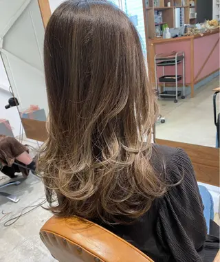 ロング カラー 似合わせレイヤー 阿波座/ふじむらのヘアスタイル